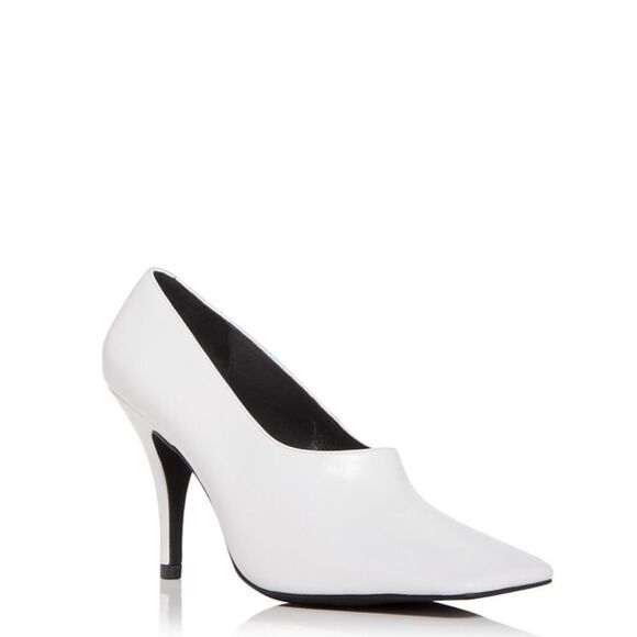 Jeffrey Campbell Women's Natalya Square Toe Pumps White Size 7.5 - Picture 1 of 8